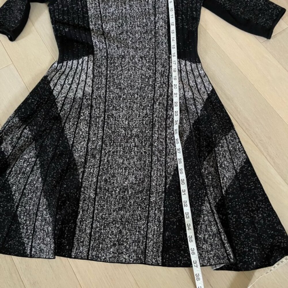 Nic + Zoe Fit & Flare Black and Grey Knit Petite Dress - Picture 7 of 8